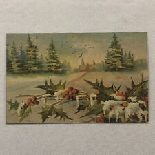 Christmas Postcard Post Card Vintage Embossed Antique Posted 1908 picture