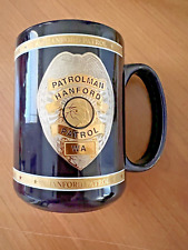 Vintage Hanford Patrol Police Department Shield Coffee Mug (Navy/Gold/Silver) picture