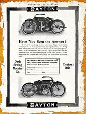 1913 Davis Sewing Machine Co. Dayton Motorcycle New Metal Sign: Dayton, Ohio picture