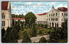 c1940s Linen Quadrangle Spring Hill College Mobile Alabama Postcard picture