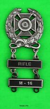 Army Expert Marksmanship Badge with RIFLE and M-16 Qualification Tab Bars picture