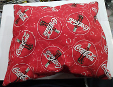 Vintage Coca-Cola Coke Bottle Bubbles Retro Red Tapestry Throw Pillow 15” x 14” picture
