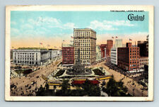 1921 WB Postcard Cleveland OH Aerial View The Square Trolley Street Car picture