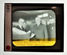1930s antique PHOTO Lieutenant Gov FRANK G ALLEN magic lantern slide VOTING mass picture