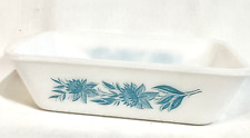Vintage Glassbake Turquoise Blue Thistle Loaf Pan picture