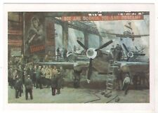 1988 WW2 WAR Rear - Front Aircraft Factory OLD Russian Postcard picture