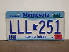 2004 Minnesota TRIPPLE LETTER License Plate Tag original. picture