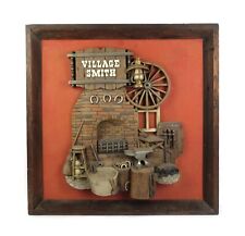 Vintage Burwood Products 1978 Village Smith Blacksmith Shop Wall Hanging picture