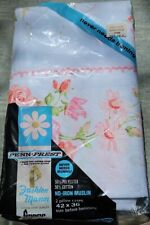 NOS Vintage Fashion Manor Muslin 42 X 36 Set of 2 Pillowcases Pink Floral Pennys picture