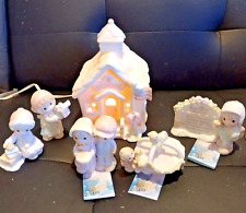 Precious Moments Sugar Town Lighted SCHOOLHOUSE #272876 Complete 6 Piece Set picture