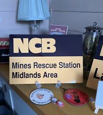 NCB Mines Rescue Midlands Area  Sign Aluminium 12”x8” picture