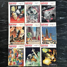 GALAXY  Science Fiction pulp magazine Lot 9 Issues  1952 Asimov willy ley picture