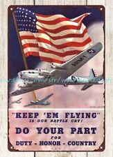 interior decor stores WW2 1942 Keep Em Flying Is Our Battle Cry metal tin sign picture