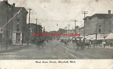 MI, Marshall, Michigan, West State Street, Business Section,1914 PM picture