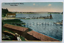 ca 1900s MA Postcard Cape Cod Onset Massachusetts Bay and Steamboat Wharf couple picture