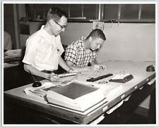 Two Men ENGR Dept 1964 Black & White Picture Drafting Architecture Engineer picture
