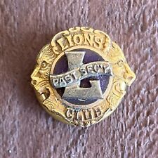 Gold Pin Vintage 10K Solid Yellow Gold Lions Club Past President Tie Pin picture
