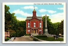 Postcard Court House and Soldiers Monument Bath Maine picture