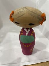 Beautiful Japanese Vintage Kokeshi Doll Wooden Vintage 4 Inches picture