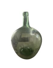 Large Demijohn Bottle by Viresa.  Antique Hand Blown Carboy Glass in Green picture