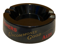 VTG Ashtray, English, Rare Ushers Uncommonly Good Ales, Black Melamine, Bar, picture