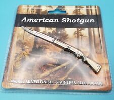 Novelty Cutlery Pocket Knife Nickel Silver finish Shotgun Handle Folding Blade picture