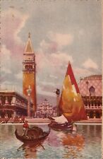 Vintage Postcard Venezia Piazzetta S. Marco dalla La-guna gondola boat picture