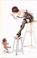 PC ARTIST SIGNED, JEANS TAM, RISK, LOVE AT THE FRONT, Vintage Postcard(b51310) picture
