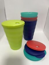 Tupperware 16 oz. Pastel Tumblers with Lids New set of 4 picture