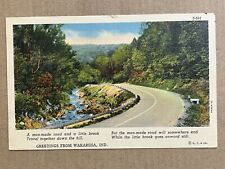 Postcard Wakarusa, Indiana Greetings Vintage Linen PC picture
