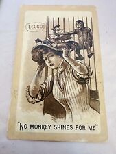 Antique 1910 Postcard Monkey Grabbing Bird Sitting On Woman’s Hat LEGGO #613 picture