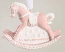 Wedgwood Baby'S First Christmas Baby's 1st Rocking Horse-Pink - Boxed 10933566 picture