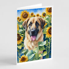 Anatolian Shepherd Sunflowers Cards Envelopes Pack of 8 DAC6012GCA7P picture
