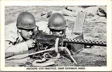 Vtg Camp Edwards Massachusetts MA Machine Gun Practice WWII Era 1940s Postcard picture