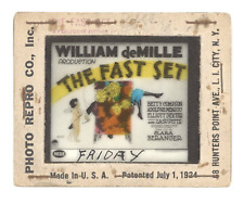 Antique 1924 Magic Lantern Slide The Fast Set Comedy William deMille B. Compson picture