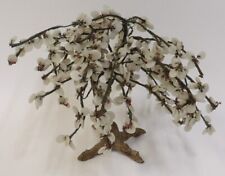 Vintage 1960's Asian White Glass Weeping Cherry Tree w Realistic Trunk Base picture