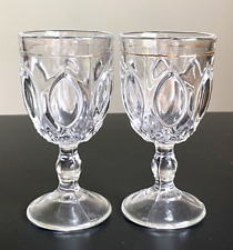 Antique Early American U.S. Glass Almond Clear Cordials ca. 1891 Set of 2 picture