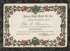 1864 Victorian School Deportment Award District #1 N Providence RI Ida C Skinner picture