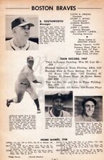 1948 Boston Braves Team Warren Spahn  Vintage Baseball Print Ad Page picture