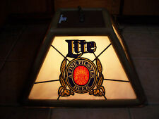 Vintage 1982 Miller Lite Beer Blue Sign Poker Pool Table Hanging Bar Pub Light picture