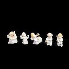 Vintage Occupied Japan Porcelain Musical Cherubs Angels Figurines 3inch Lot Of 5 picture