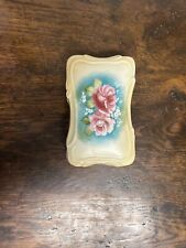 Vintage RS Prussia Porcelain Trinket Jewelry Box, Hand Painted Roses W/Gold Trim picture
