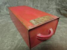 Vintage 1930's The American Home Menu Maker Red Recipe File Drawer Box w/Handle picture