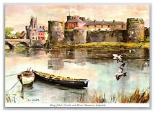 IRELAND Limerick City , King John's Castle (13th Cent) Irish school landscape picture