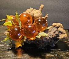 Vintage Amber/ Orange Lucite Grapes On Driftwood picture