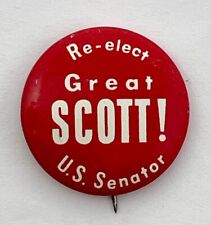 Vintage Great Scott U.S. Senator Political Campaign Pin Button Pennsylvania PA picture