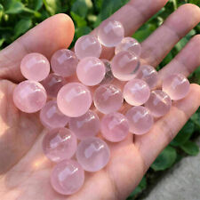 A++ 10PCS Natural Pink Rose Quartz Sphere Small Crystal Ball Reiki Healing Gift picture
