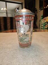 Vintage 1960s MCM Chrome Glass Recipe Cocktail Drink Shaker Mixer Barware F24 picture