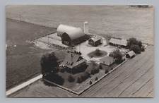 Postcard RPPC Aerial View Of Farm Silo Barn Farmhouse Outbuildings Unposted picture