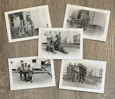 Vintage Found Photos (5) 1945 Camp Mabry Texas Military Best Bareacks WW2  picture